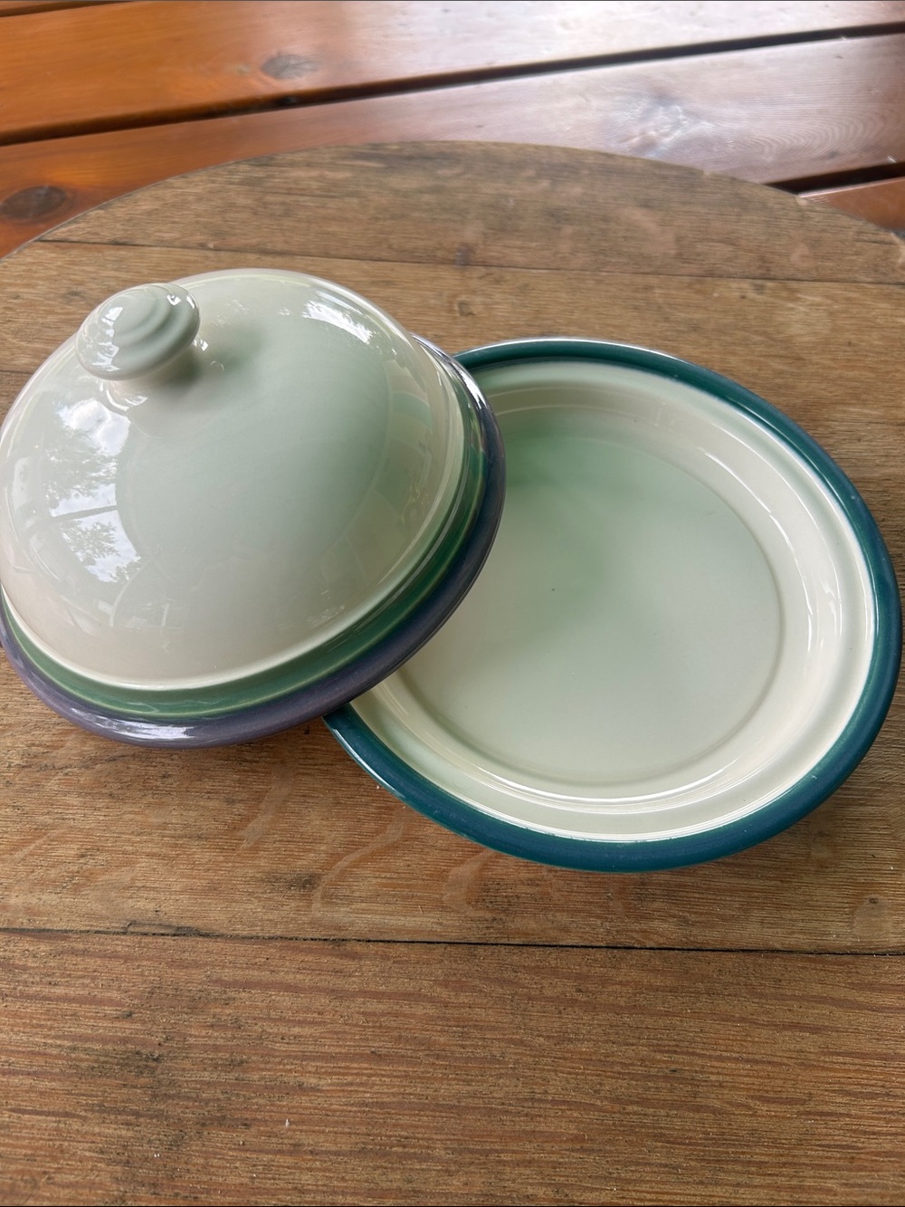 Vintage Pfalzgraff Mountain Shadow Covered Butter Dish Stoneware